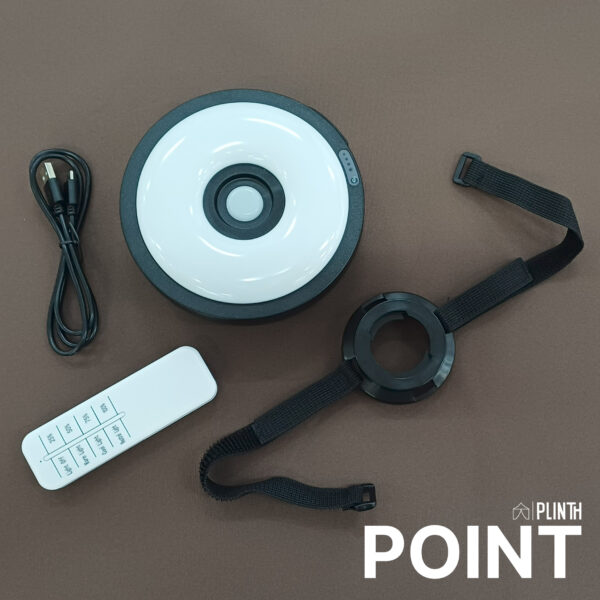 Lampa LED do namiotu POINT z pilotem, kablem USB i uchwytem na rzep